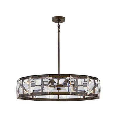 Fredrick Ramond Jolie Large LED Drum Chandelier in Black Oxide