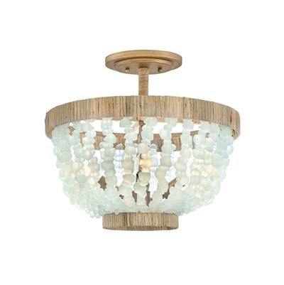 Fredrick Ramond Dune Medium Semi Flush in Burnished Gold