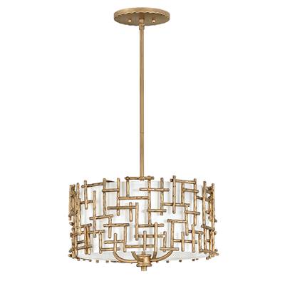 Fredrick Ramond Farrah Drum Chandelier in Burnished Gold
