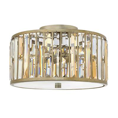 Fredrick Ramond Foyer Gemma Flush Mount Light in Silver Leaf