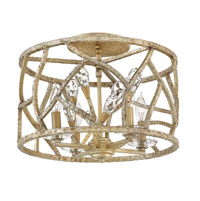 Fredrick Ramond Foyer Eve Flush Mount Light in Champagne Gold