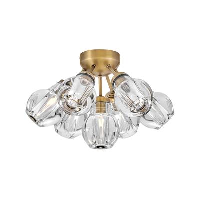 Fredrick Ramond Elise Medium Semi-Flush Mount in Heritage Brass
