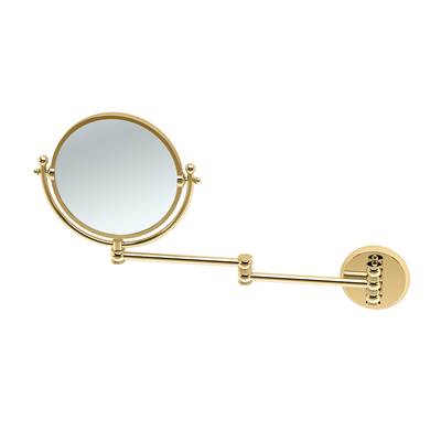 Gatco Swing Arm Wall Mirror - 7.5'' Dia. in Polished Brass
