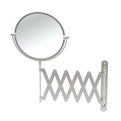 Gatco Premier Accordion Wall Mirror - 7.5'' Dia. - 3X Magnification in Satin Nickel