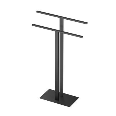 Gatco Modern Floor Towel Shelf in Matte Black