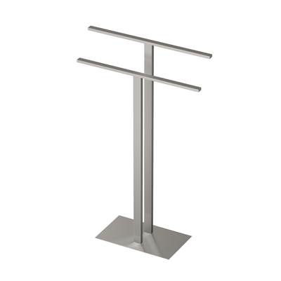 Gatco Modern Floor Towel Shelf in Satin Nickel