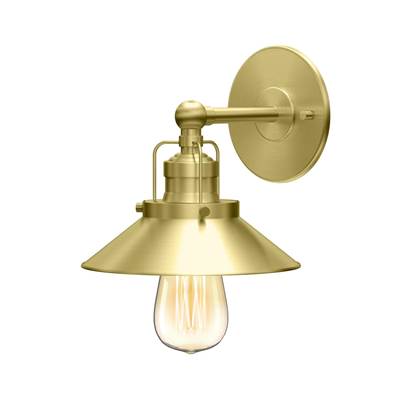Gatco Modern Farmhouse Metal Single Sconce in Brushed Brass