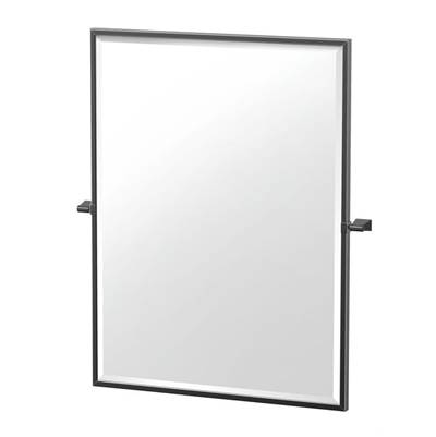 Gatco Bleu Mirror - 32.5"H - Framed Rectangle in Matte Black