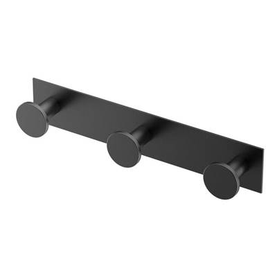 Gatco Glam Triple Robe Hook - 11"L in Matte Black