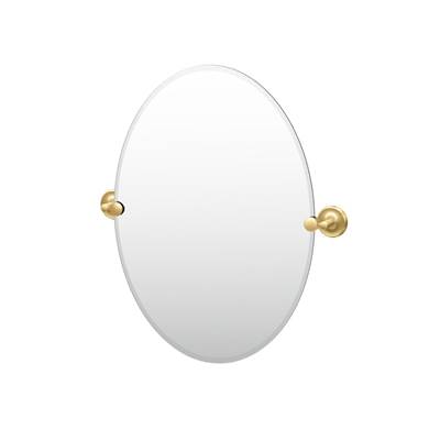 Gatco Designer II 32''H Frameless Oval Mirror in Brushed Brass