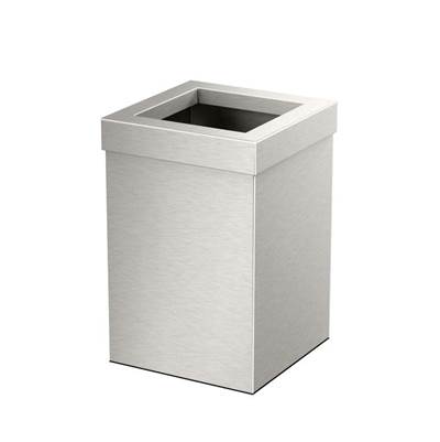 Gatco Square Trash Can - 11.875"H in Satin Nickel