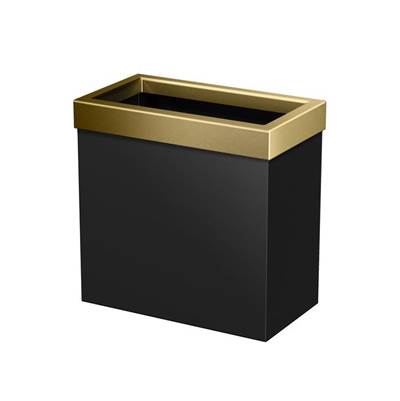 Gatco Rectangular Wastebasket - 11.875''H in Matte Black with Brushed Brass