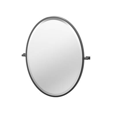 Gatco Bleu 27.5''H Framed Oval Mirror in Matte Black