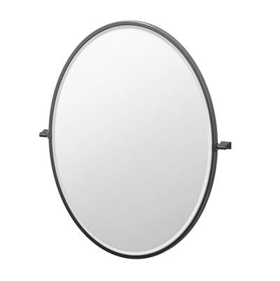Gatco Bleu 33''H Framed Oval Mirror in Matte Black
