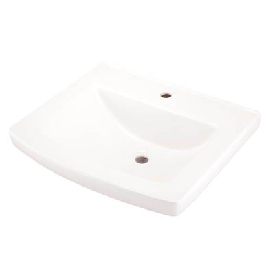 Gerber Plumbing Burr Ridge Pedestal Bathroom Sink - 24" - Single Hole in White