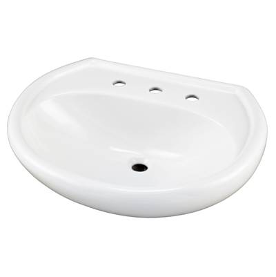 Gerber Plumbing Maxwell Pedestal Bathroom Sink - 25.2" x 20.5" - 8" Center-to-Center in White