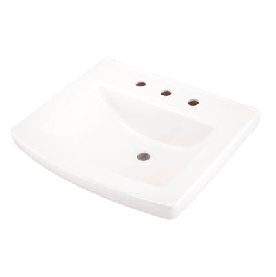 Gerber Plumbing Burr Ridge Pedestal Bathroom Sink - 24" - 8" Center-to-Center in White