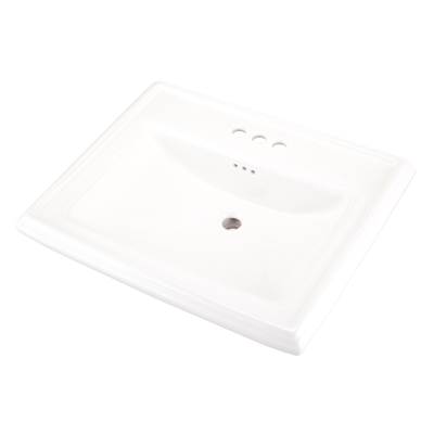 Gerber Plumbing Logan Square Petite Pedestal Bathroom Sink - 24.25" x 20.13" - 4" Center-to-Center in White