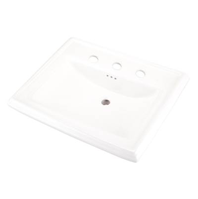 Gerber Plumbing Logan Square Petite Pedestal Bathroom Sink - 24.25" x 20.13" - 8" Center-to-Center in White
