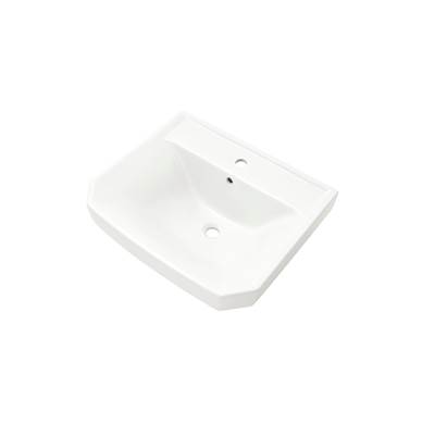 Gerber Plumbing Viper Petite Pedestal Bathroom Sink - 21.88" x 18.5" - Single Hole in White