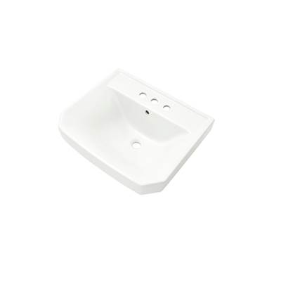 Gerber Plumbing Viper Petite Pedestal Bathroom Sink - 21.88" x 18.5" - 4" Center-to-Center in White