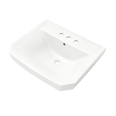 Gerber Plumbing Viper Standard Pedestal Bathroom Sink - 24" x 20" - 4" Center-to-Center in White