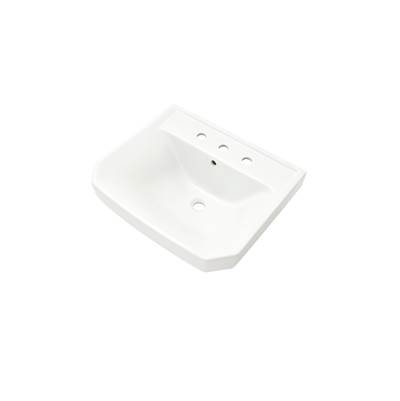 Gerber Plumbing Viper Petite Pedestal Bathroom Sink - 21.88" x 18.5" - 8" Center-to-Center in White