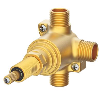 Gerber Plumbing Single Handle 1/2" 3-Port/2-Outlet Diverter Valve - 3 Position in Rough Brass