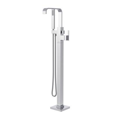 Gerber Plumbing Square Floor Mount Tub Filler - Rectangular Handshower - 1.75 GPM in Chrome