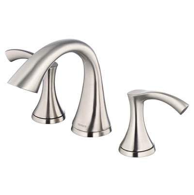 Gerber Plumbing Antioch Widespread Bathroom Faucet - 2-Handle - Metal Touch Down Drain - 1.2 GPM in Brushed Nickel