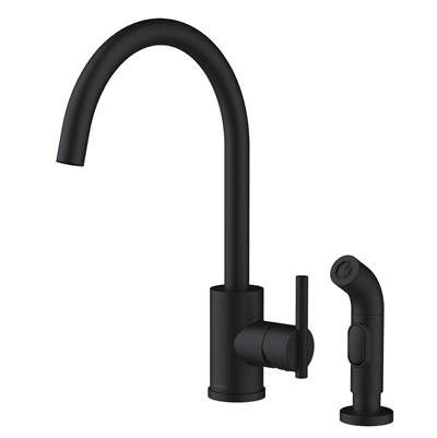 Gerber Plumbing Parma Kitchen Faucet - Single Handle - Side Spray - 1.75 GPM in Satin Black