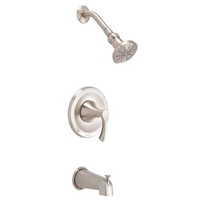 Gerber Plumbing Antioch 1H Tub and Shower Trim - Diverter on Spout - Treysta Cartridge - 1.75 GPM in Brushed Nickel