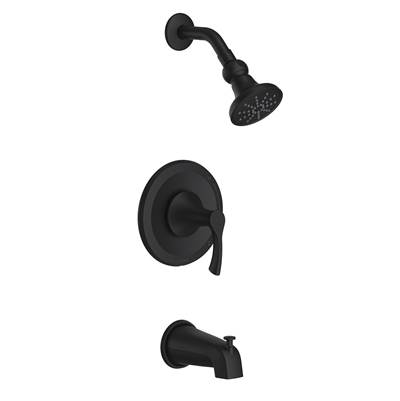 Gerber Plumbing Antioch 1H Tub and Shower Trim - Diverter on Spout - Treysta Cartridge - 1.75 GPM in Satin Black