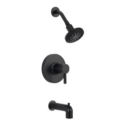 Gerber Plumbing Amalfi 1H Tub & Shower Trim - Treysta Cartridge - Diverter on Spout - 1.75 GPM in Satin Black