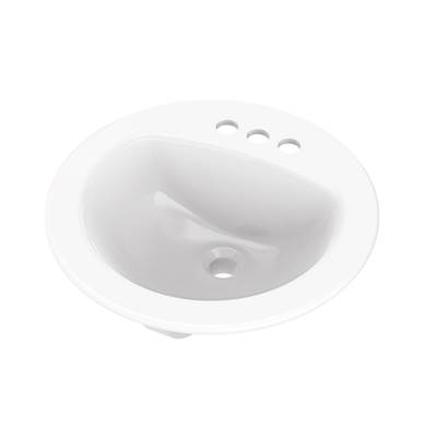 Gerber Plumbing Maxwell 19" Round S-Rim Bathroom Sink - 4" CC in White