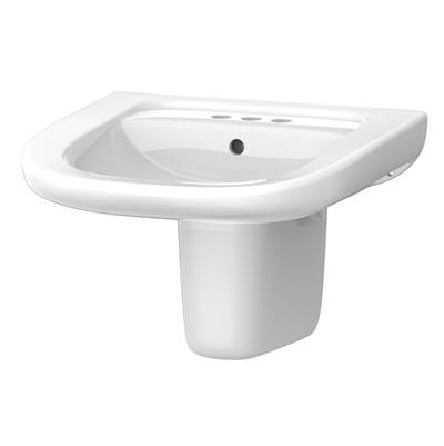 Gerber North Point Wall Hung Lavatory Sink & Faucet Combo - With Shroud in White