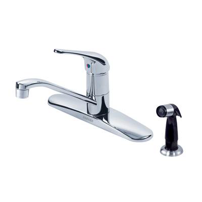 Gerber Plumbing Maxwell Four Hole Kitchen Faucet - One Handle - Spray - 1.75 GPM Aeration / 2.2 GPM Spray in Chrome
