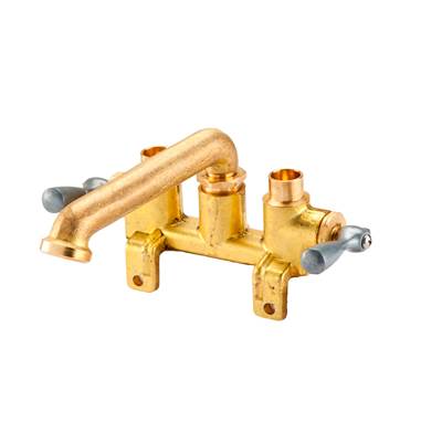 Gerber Plumbing Gerber Classics 2-Handle Laundry Faucet - Threaded Legs - Direct Sweat Connections - Unthreaded Spout - 2.2 GPM in Rough Brass