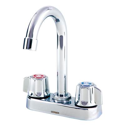 Gerber Plumbing Gerber Classics Bar Sink Faucet with Metal Fluted Handles - 2.2 GPM in Chrome