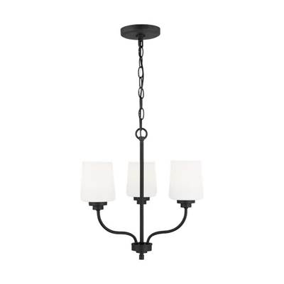Generation Lighting Windom 3-Light Chandelier - Single Tier - Bulbs Included in Midnight Black