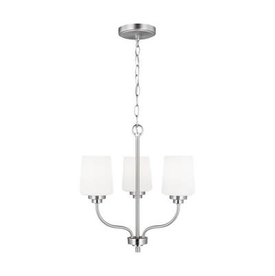 Generation Lighting Windom 3-Light Chandelier - Single Tier - Bulbs Included in Brushed Nickel