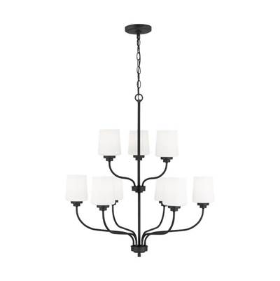 Generation Lighting Windom 9-Light Chandelier in Midnight Black
