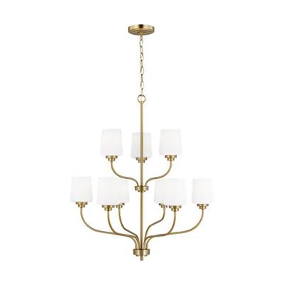 Generation Lighting Windom 9-Light Chandelier in Satin Brass