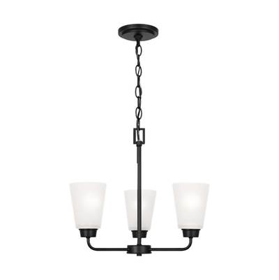 Generation Lighting Kerrville 3-Light Chandelier in Midnight Black