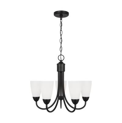 Generation Lighting Seville 5-Light Chandelier - Single Tier in Midnight Black