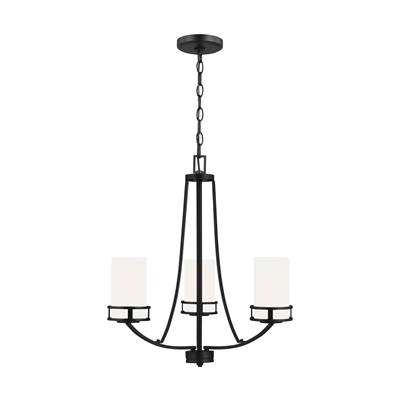 Generation Lighting Robie 3-Light Chandelier - Single Tier in Midnight Black
