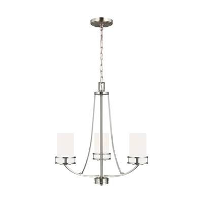 Generation Lighting Robie 3-Light Chandelier - Single Tier in Brushed Nickel