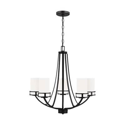 Generation Lighting Robie 5-Light Chandelier - Single Tier in Midnight Black