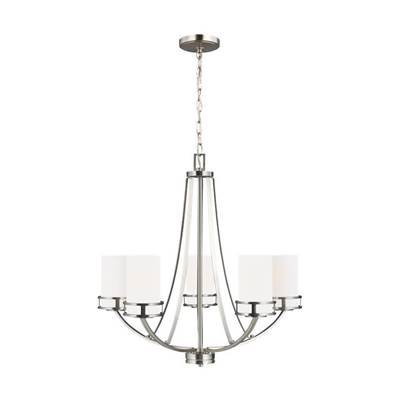 Generation Lighting Robie 5-Light Chandelier - Single Tier in Brushed Nickel