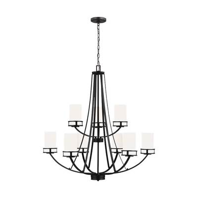 Generation Lighting Robie 9-Light Chandelier in Midnight Black